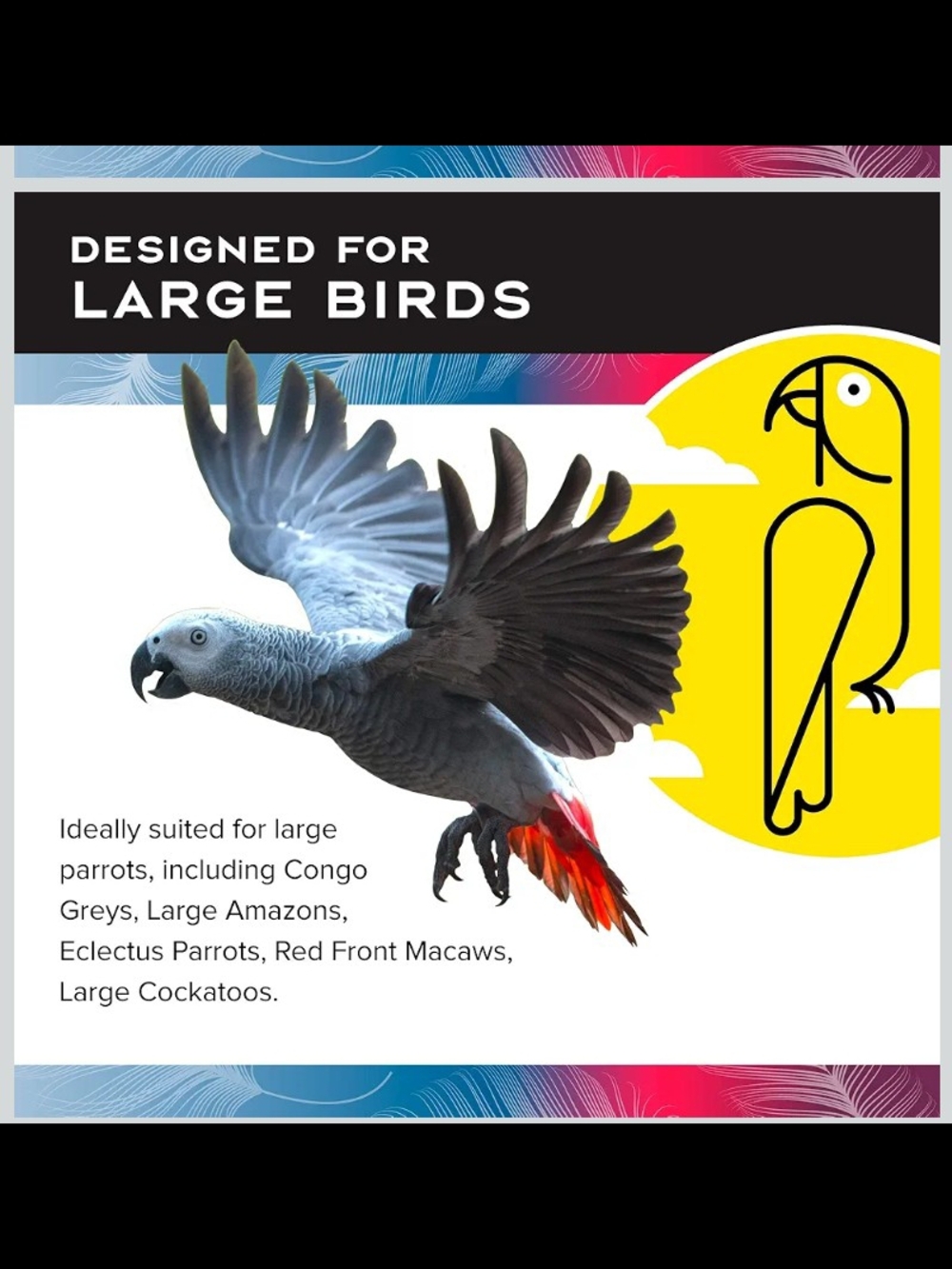 Featherland Paradise Cotton Snuggle Ring Bird Toy, Parrots,Congo Grey, Cockatoo - Picture 6 of 7